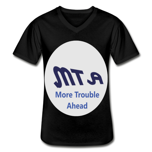 New York City Subway train funny Logo parody Men's V-Neck T-Shirt - black
