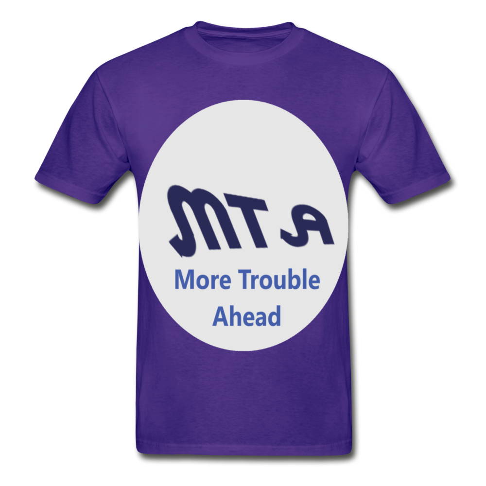 New York City Subway train funny Logo parody Hanes Adult Tagless T-Shirt - purple