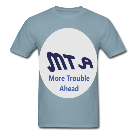 New York City Subway train funny Logo parody Hanes Adult Tagless T-Shirt - stonewash blue