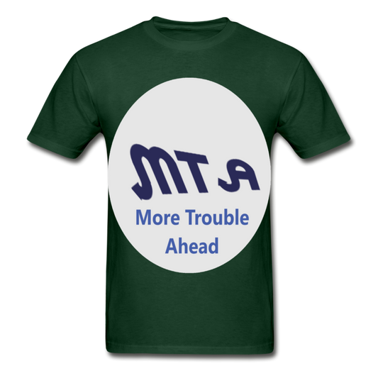 New York City Subway train funny Logo parody Gildan Ultra Cotton Adult T-Shirt - forest green