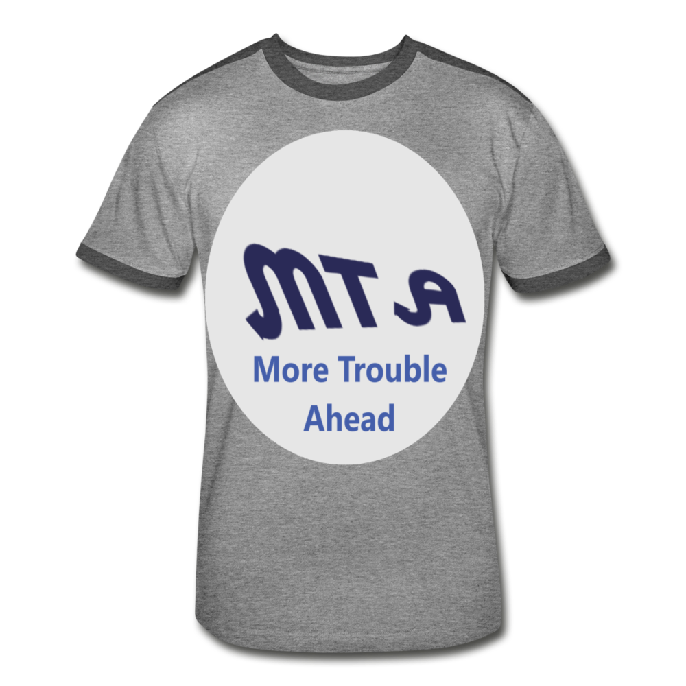 New York City Subway train funny Logo parody Men's Retro T-Shirt - heather gray/charcoal
