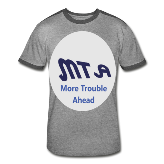 New York City Subway train funny Logo parody Men's Retro T-Shirt - heather gray/charcoal