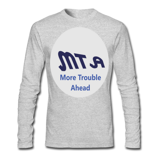 New York City Subway train funny Logo parody Men's Long Sleeve T-Shirt by Next Level - heather gray