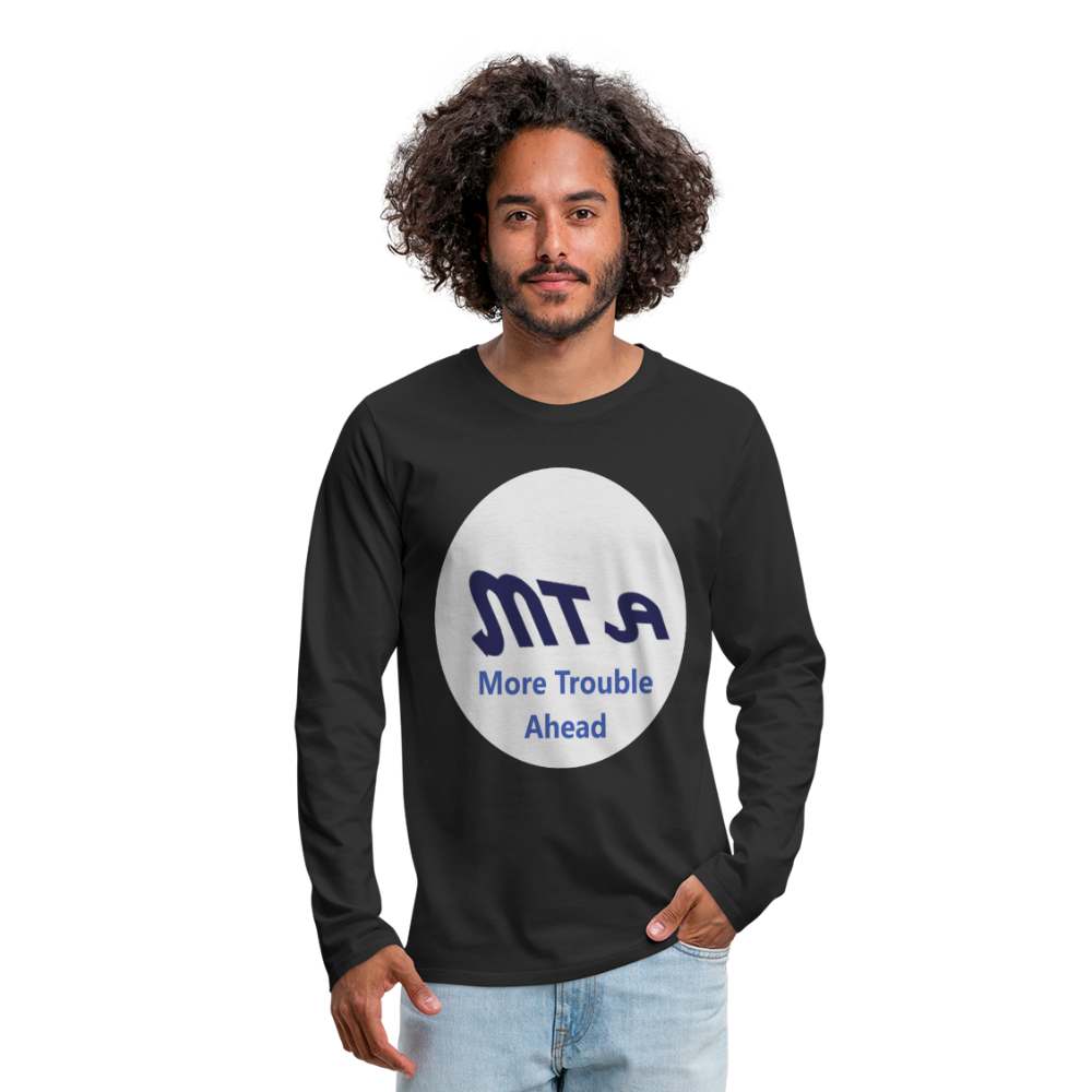 New York City Subway train funny Logo parody Men's Premium Long Sleeve T-Shirt - black