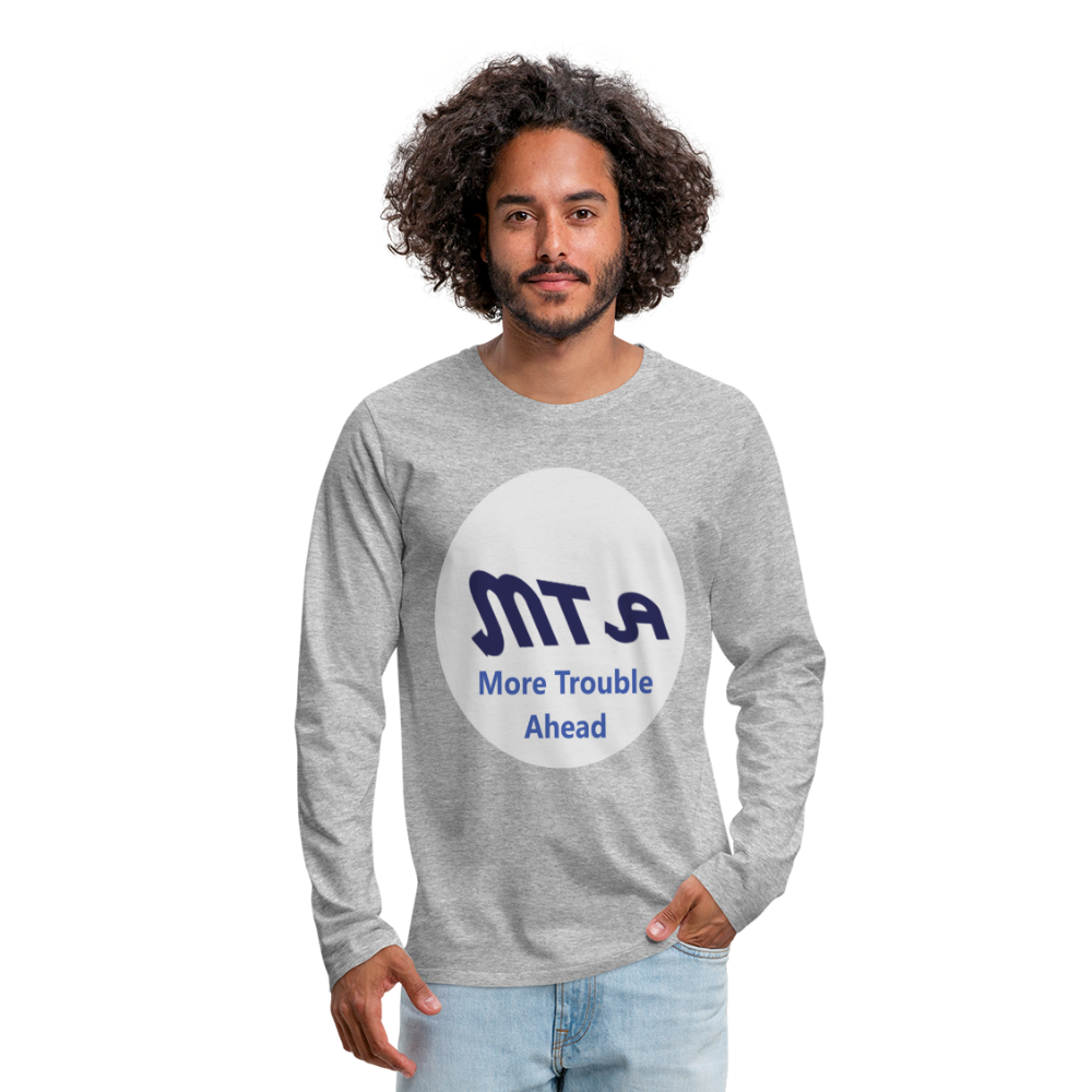 New York City Subway train funny Logo parody Men's Premium Long Sleeve T-Shirt - heather gray