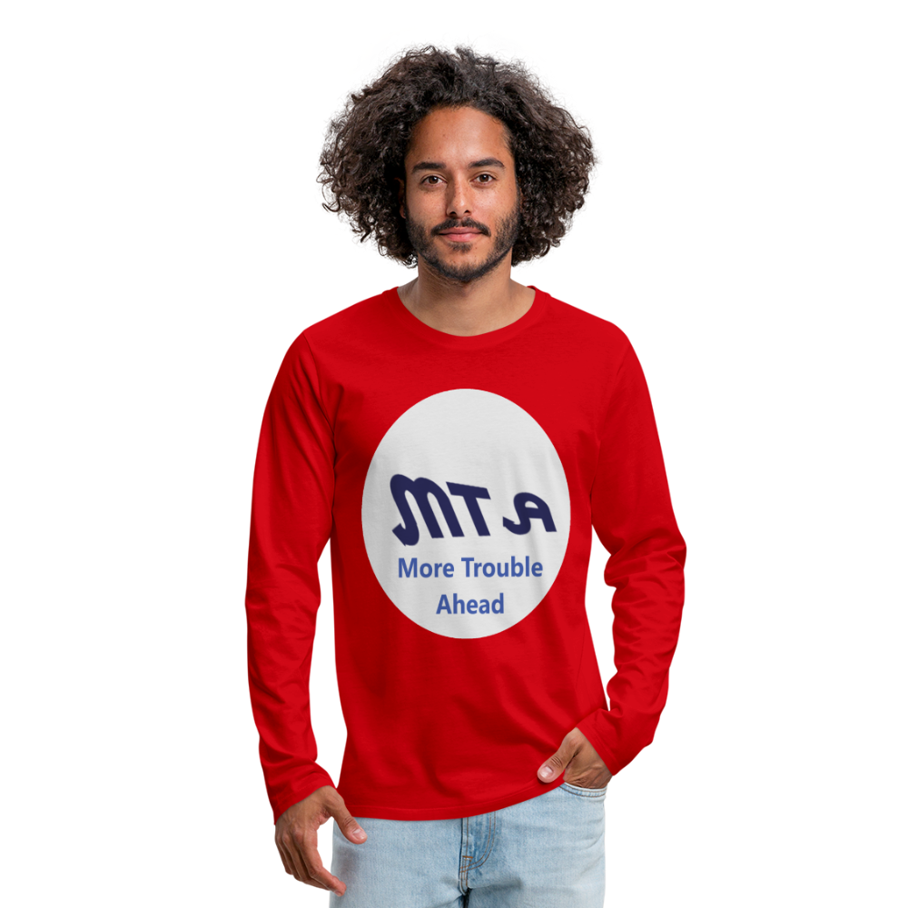 New York City Subway train funny Logo parody Men's Premium Long Sleeve T-Shirt - red