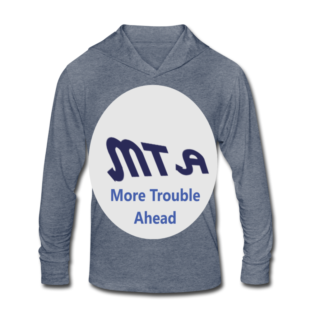 New York City Subway train funny Logo parody Unisex Tri-Blend Hoodie Shirt - heather blue