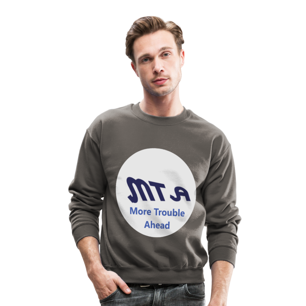 New York City Subway train funny Logo parody Crewneck Sweatshirt - asphalt gray