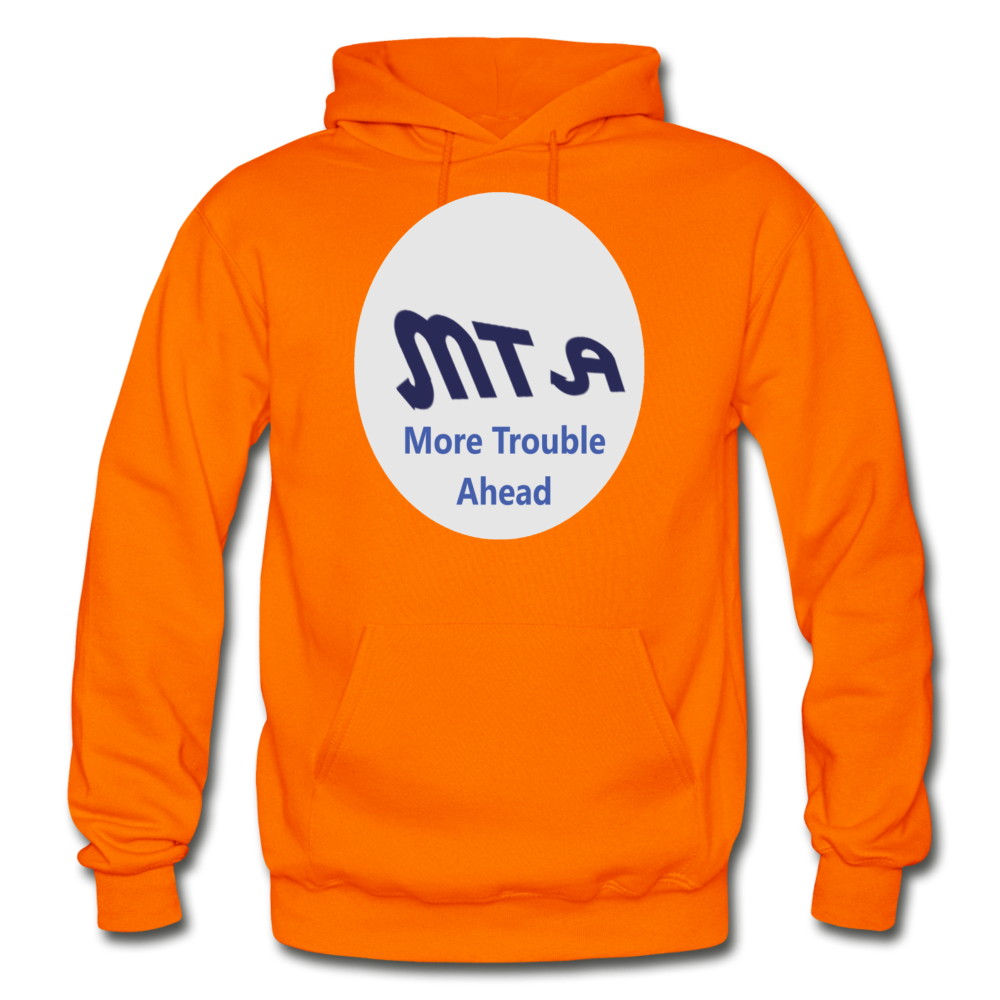 New York City Subway train funny Logo parody Gildan Heavy Blend Adult Hoodie - orange