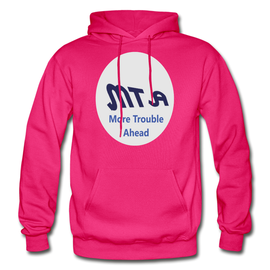 New York City Subway train funny Logo parody Gildan Heavy Blend Adult Hoodie - fuchsia