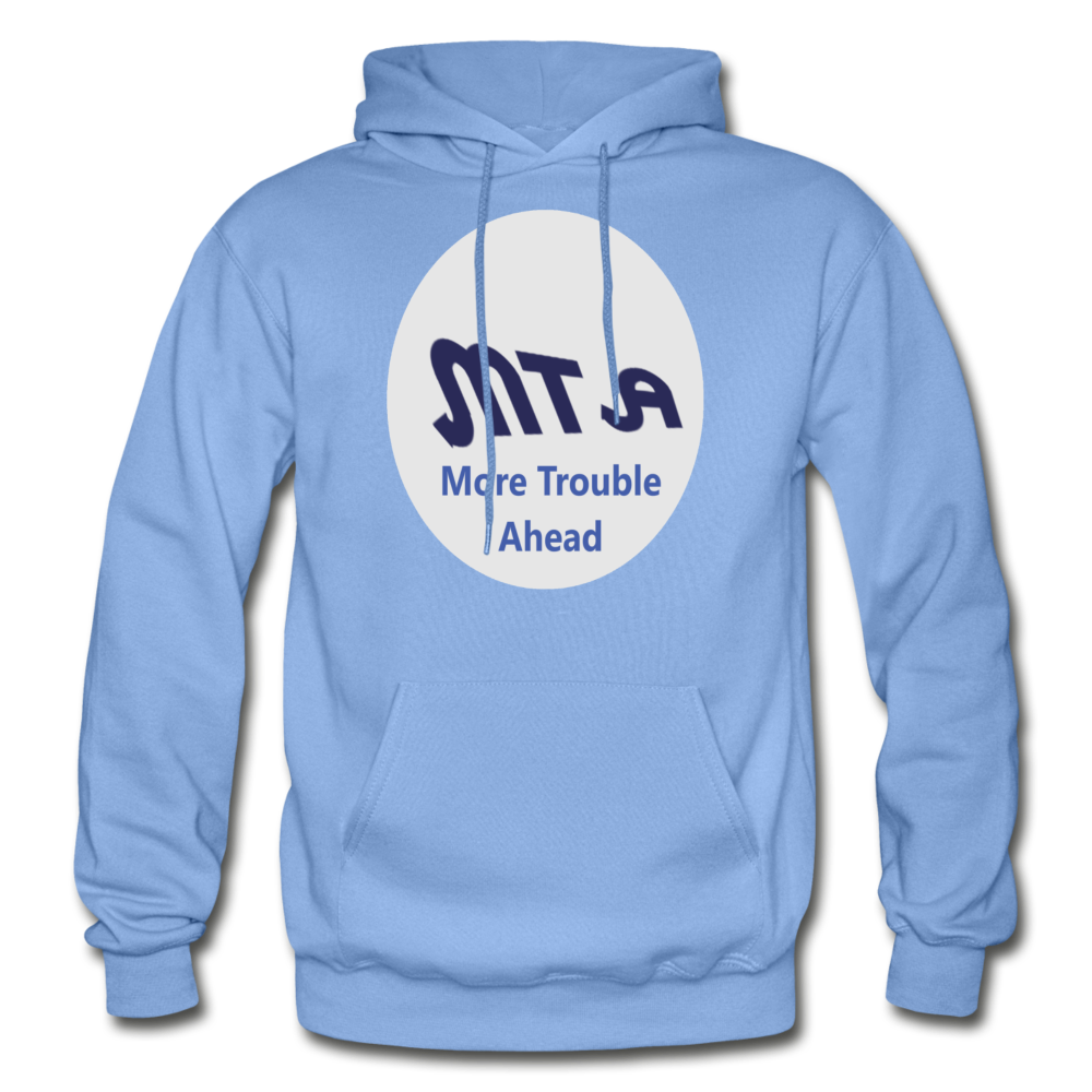 New York City Subway train funny Logo parody Gildan Heavy Blend Adult Hoodie - carolina blue