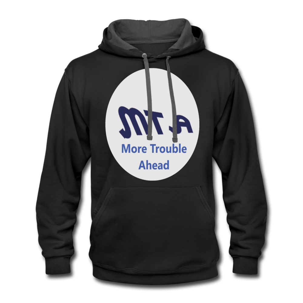 New York City Subway train funny Logo parody Contrast Hoodie - black/asphalt