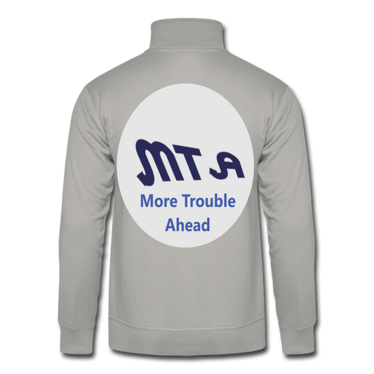 New York City Subway train funny Logo parody Hanes Quarter Zip Pullover - light gray