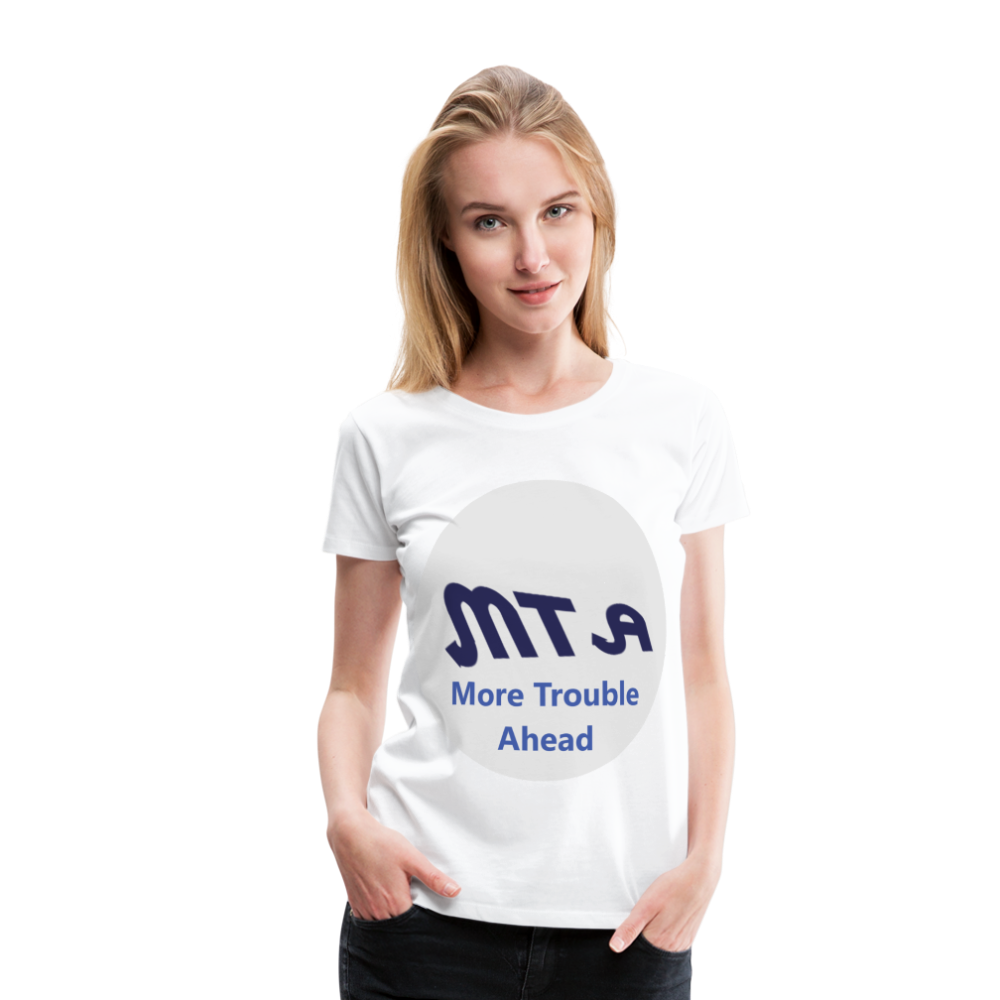 New York City Subway train funny Logo parody Women’s Premium T-Shirt - white