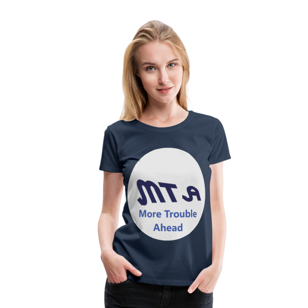 New York City Subway train funny Logo parody Women’s Premium T-Shirt - navy