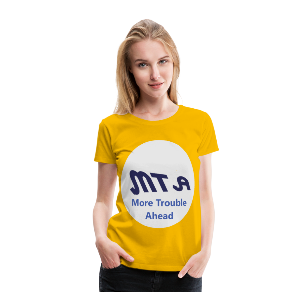 New York City Subway train funny Logo parody Women’s Premium T-Shirt - sun yellow