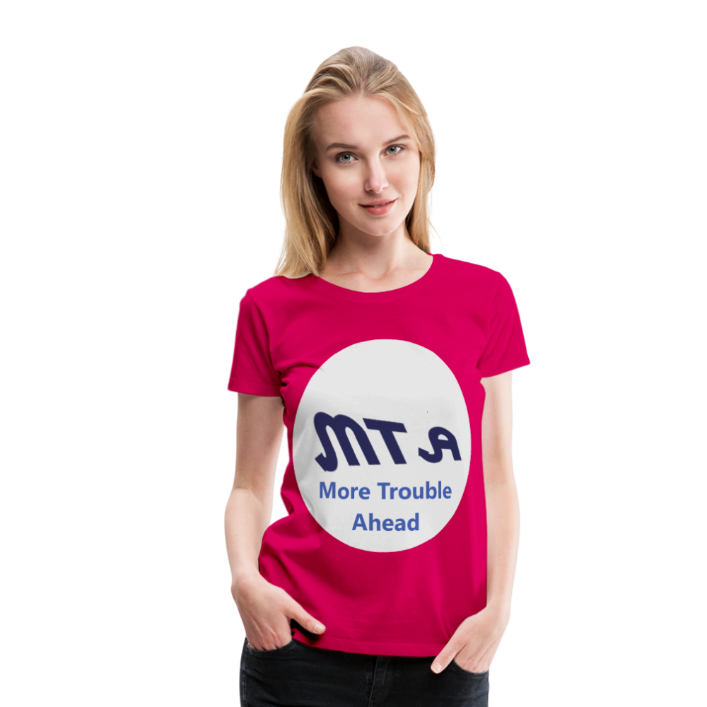 New York City Subway train funny Logo parody Women’s Premium T-Shirt - dark pink