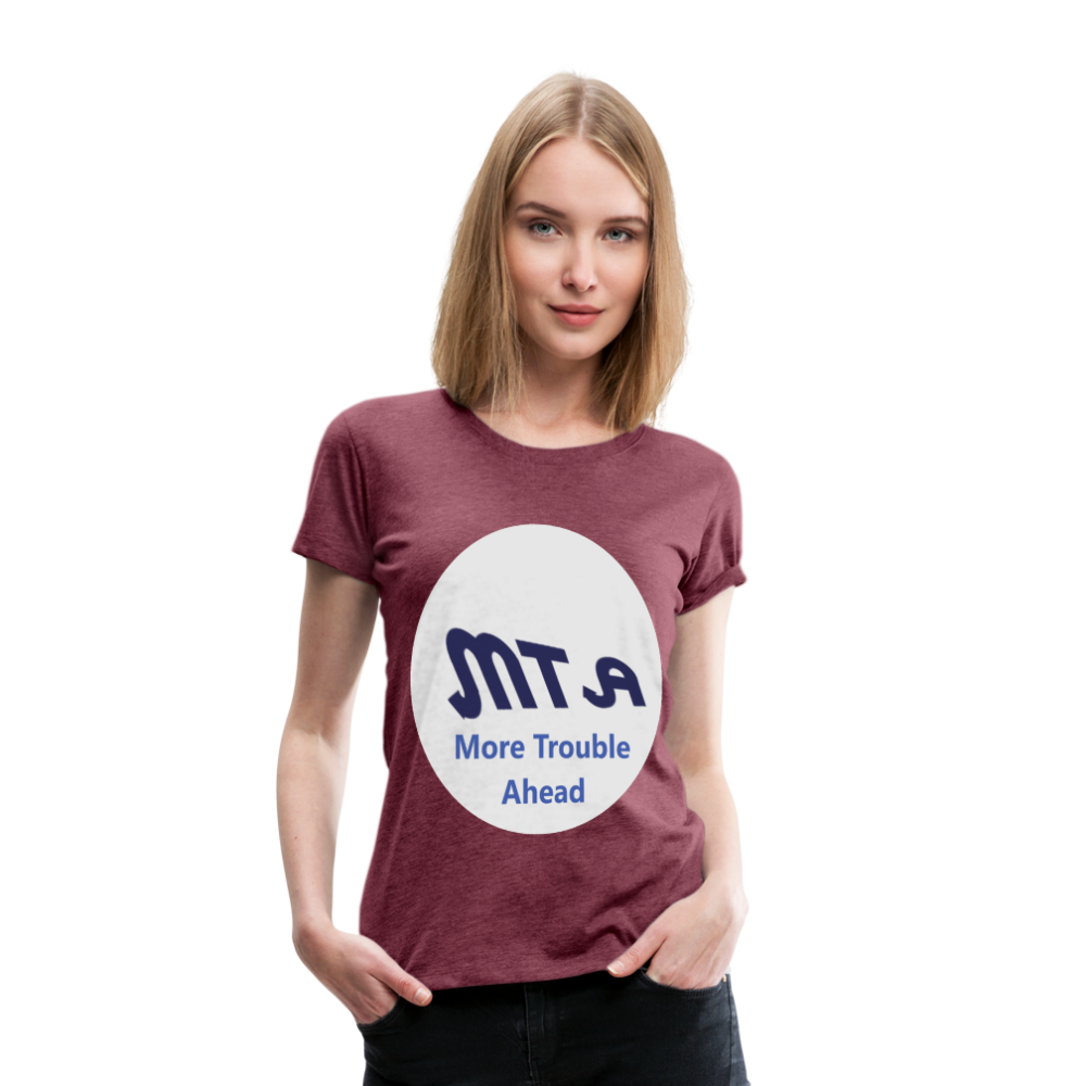 New York City Subway train funny Logo parody Women’s Premium T-Shirt - heather burgundy