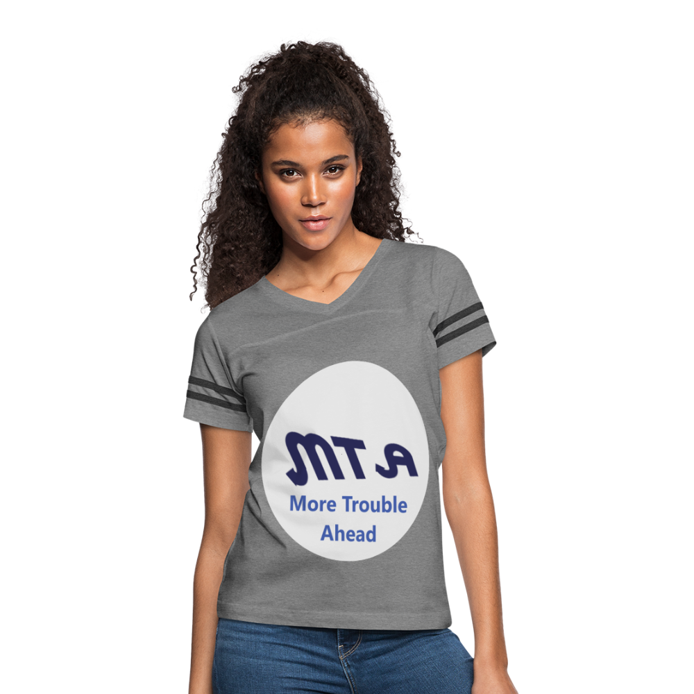 New York City Subway train funny Logo parody Women’s Vintage Sport T-Shirt - heather gray/charcoal