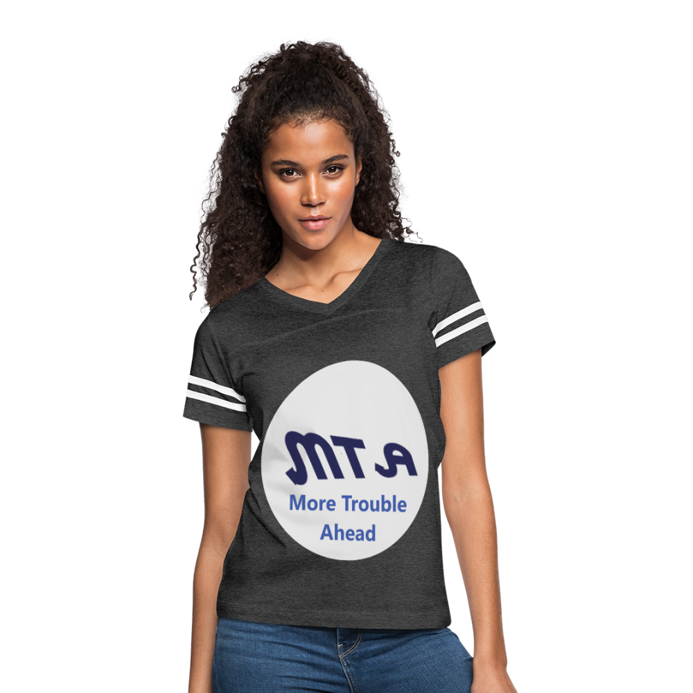 New York City Subway train funny Logo parody Women’s Vintage Sport T-Shirt - vintage smoke/white