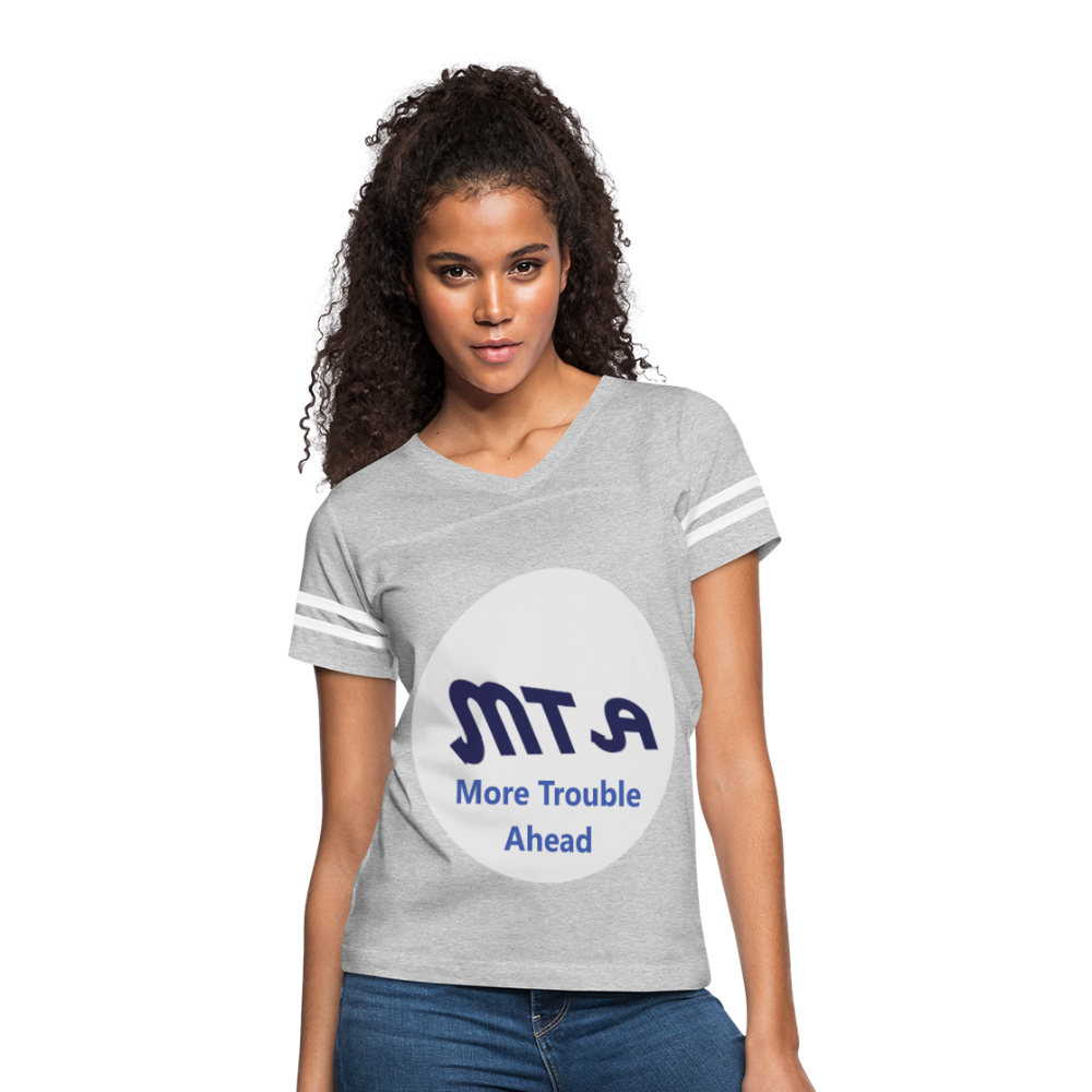 New York City Subway train funny Logo parody Women’s Vintage Sport T-Shirt - heather gray/white