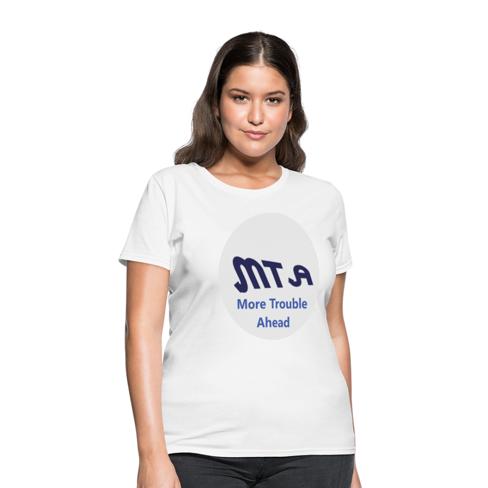 New York City Subway train funny Logo parody Women's T-Shirt - white
