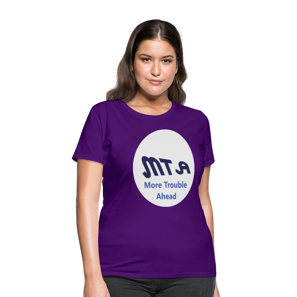New York City Subway train funny Logo parody Women's T-Shirt - purple