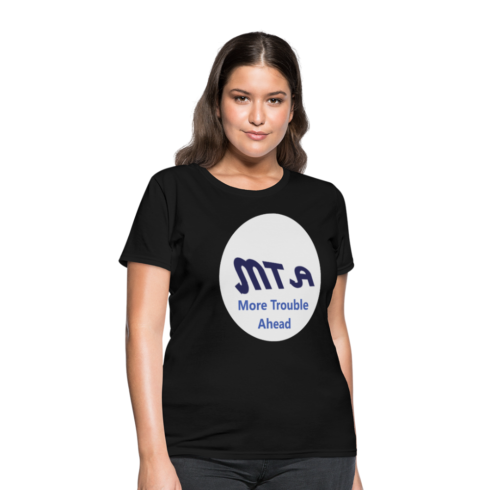 New York City Subway train funny Logo parody Women's T-Shirt - black