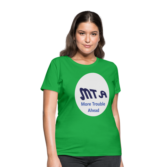 New York City Subway train funny Logo parody Women's T-Shirt - bright green