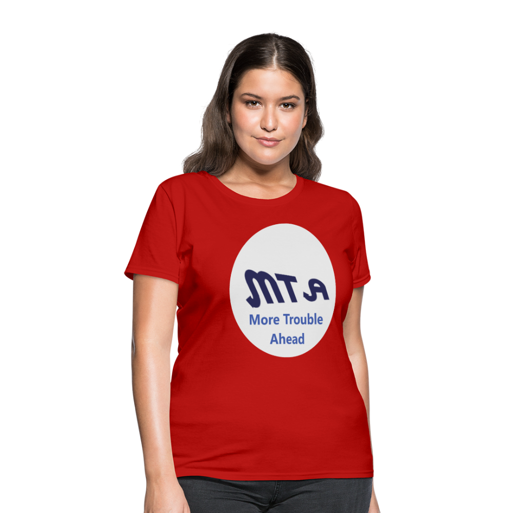 New York City Subway train funny Logo parody Women's T-Shirt - red