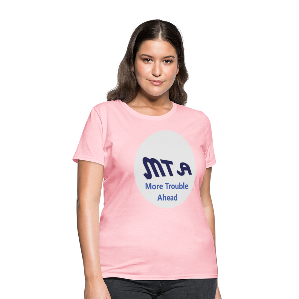 New York City Subway train funny Logo parody Women's T-Shirt - pink