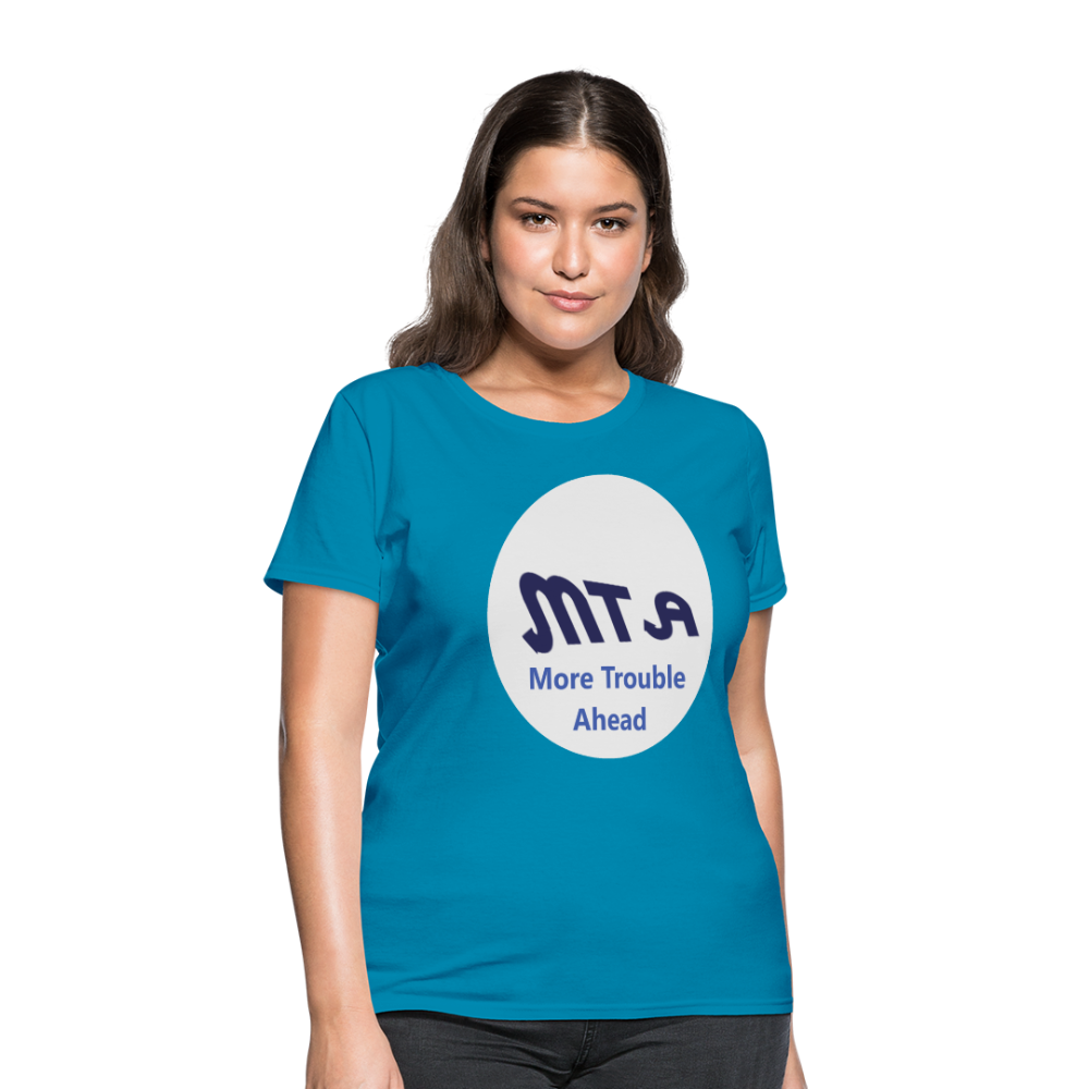 New York City Subway train funny Logo parody Women's T-Shirt - turquoise