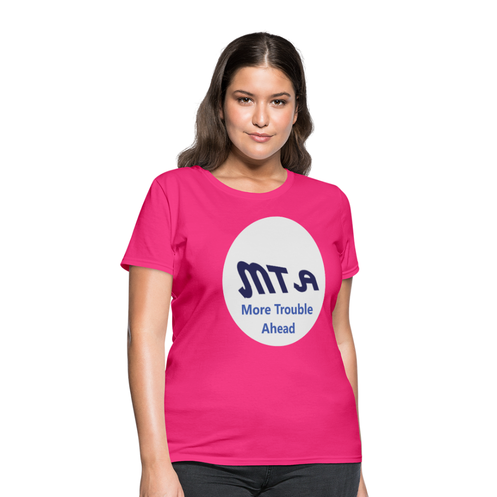 New York City Subway train funny Logo parody Women's T-Shirt - fuchsia