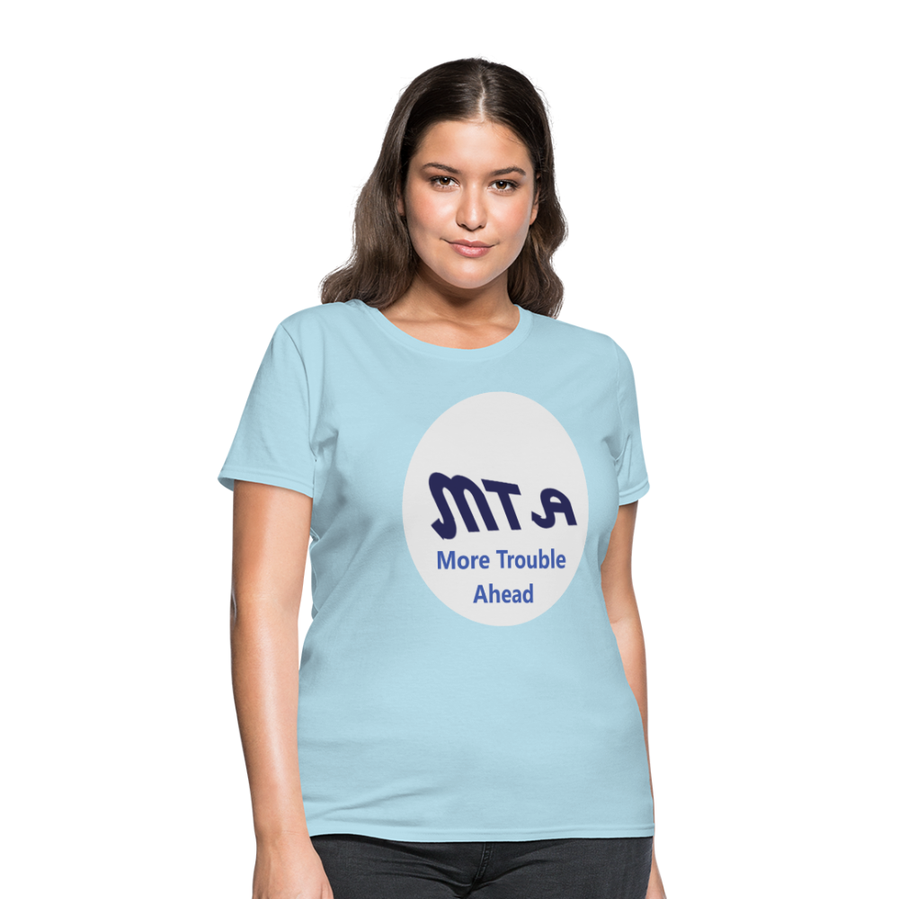 New York City Subway train funny Logo parody Women's T-Shirt - powder blue
