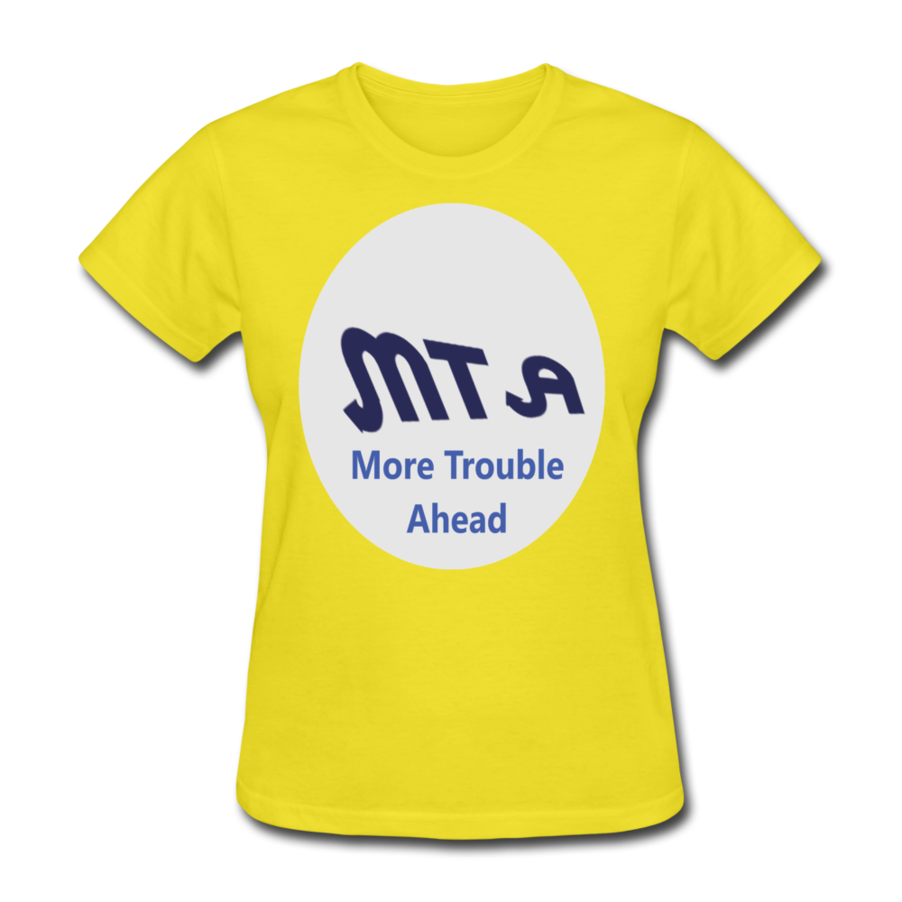 New York City Subway train funny Logo parody Women's T-Shirt - yellow