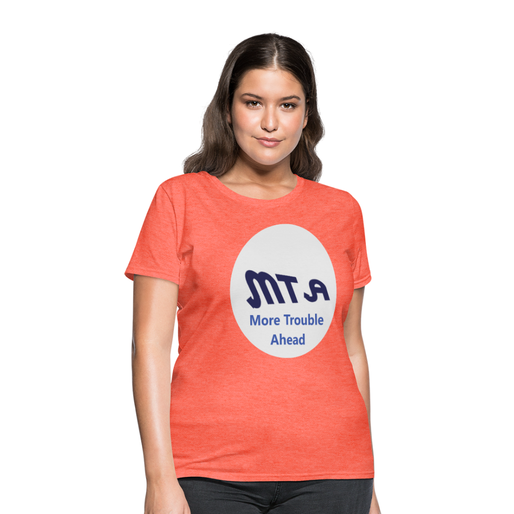 New York City Subway train funny Logo parody Women's T-Shirt - heather coral
