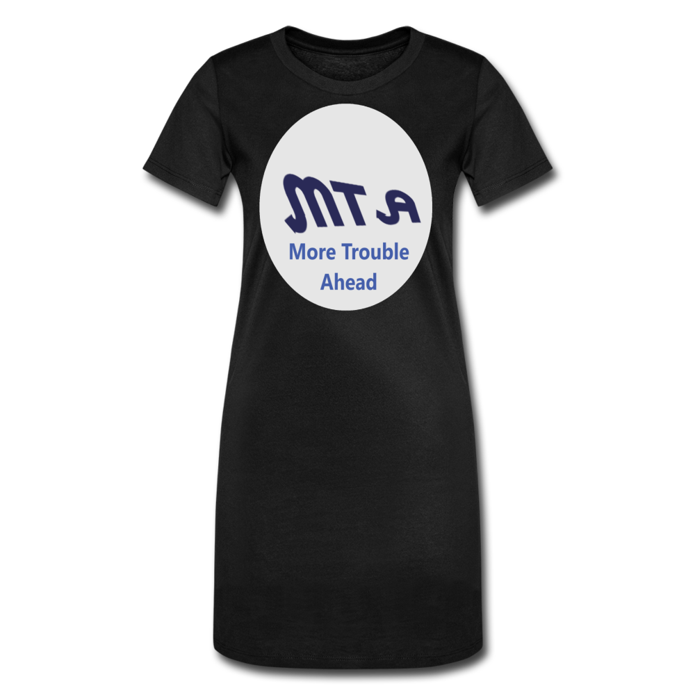 New York City Subway train funny Logo parody Women's T-Shirt Dress - black
