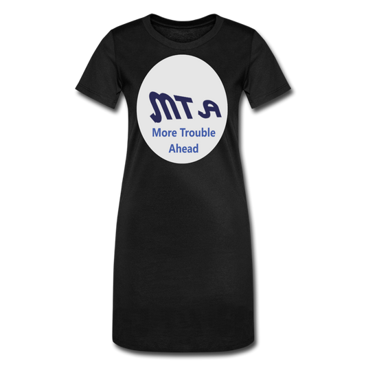 New York City Subway train funny Logo parody Women's T-Shirt Dress - black