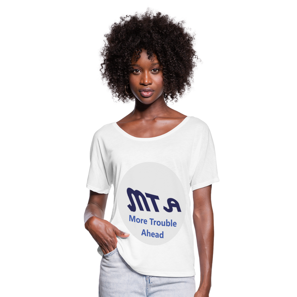 New York City Subway train funny Logo parody Women’s Flowy T-Shirt - white