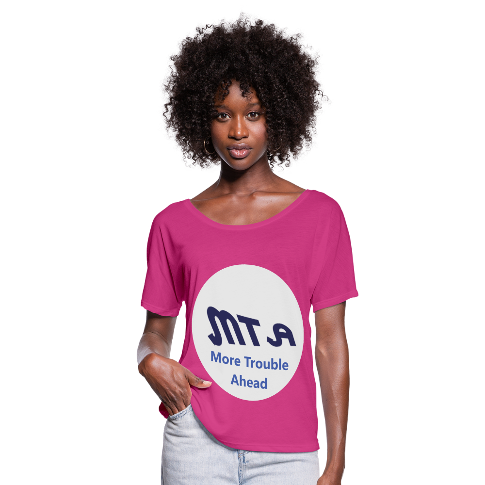 New York City Subway train funny Logo parody Women’s Flowy T-Shirt - dark pink