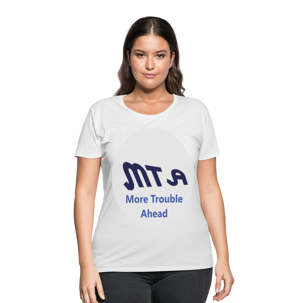 New York City Subway train funny Logo parody Women’s Curvy T-Shirt - white