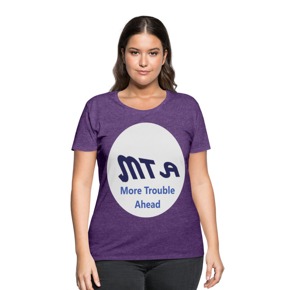 New York City Subway train funny Logo parody Women’s Curvy T-Shirt - heather purple