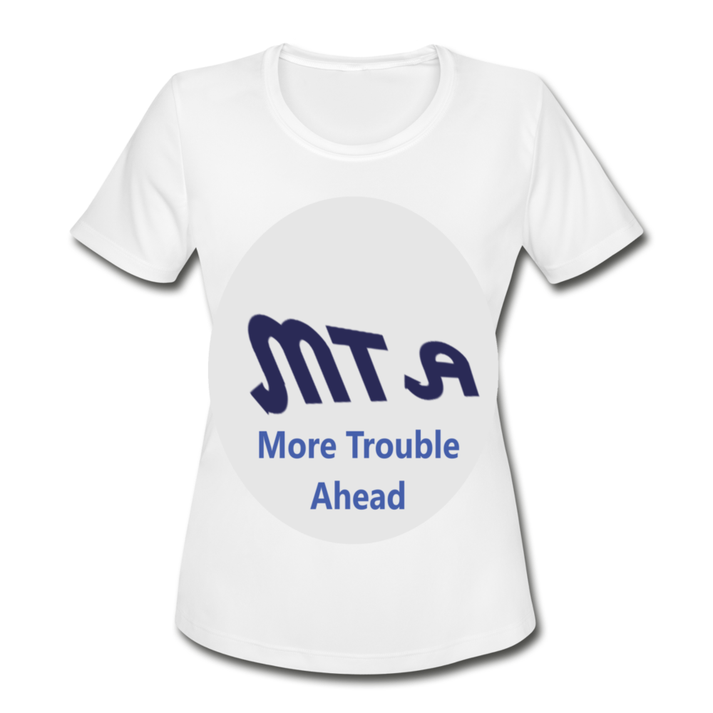 New York City Subway train funny Logo parody Women's Moisture Wicking Performance T-Shirt - white