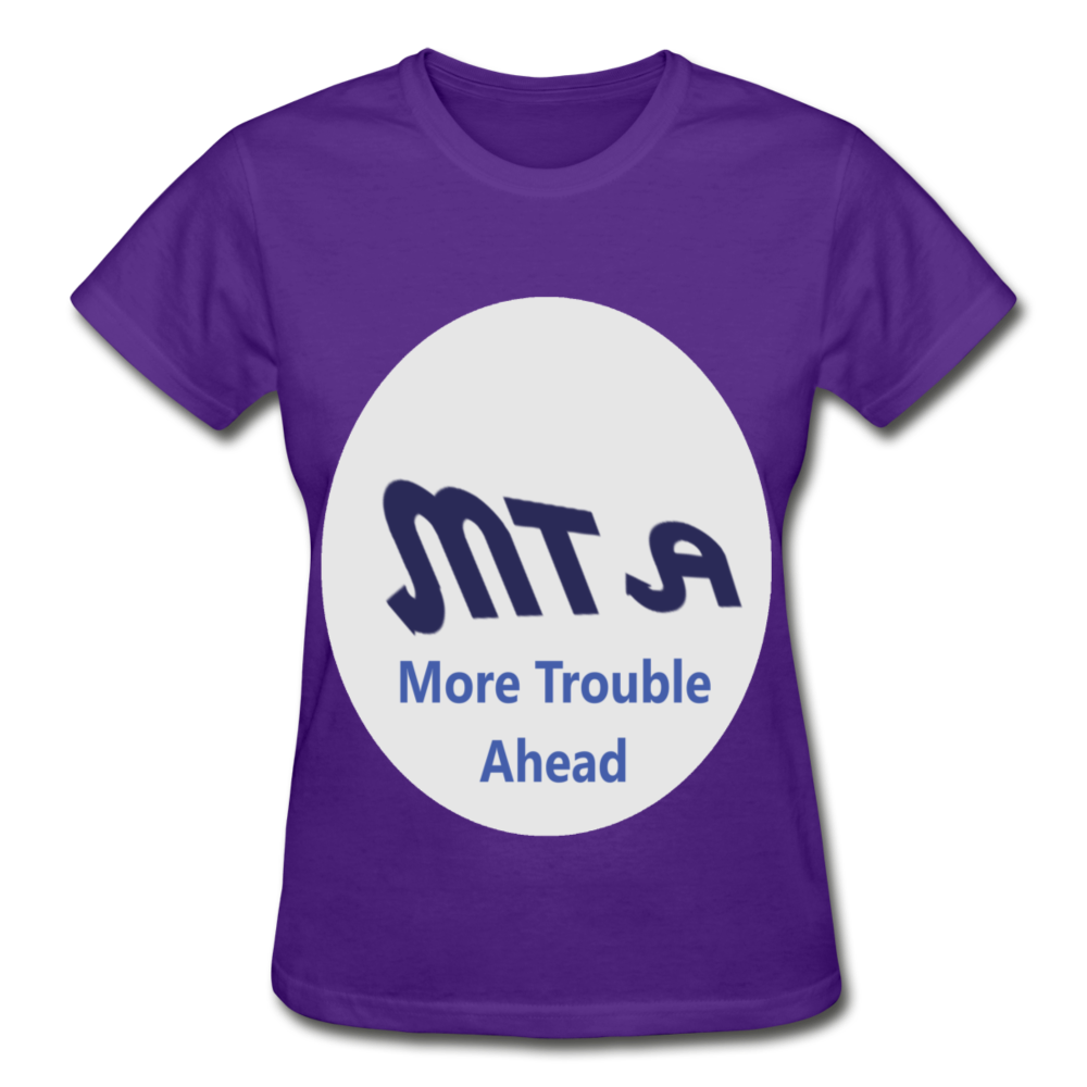 New York City Subway train funny Logo parody Gildan Ultra Cotton Ladies T-Shirt - purple