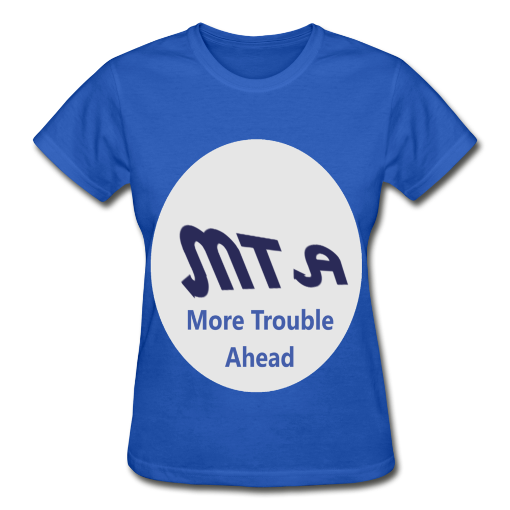 New York City Subway train funny Logo parody Gildan Ultra Cotton Ladies T-Shirt - royal blue