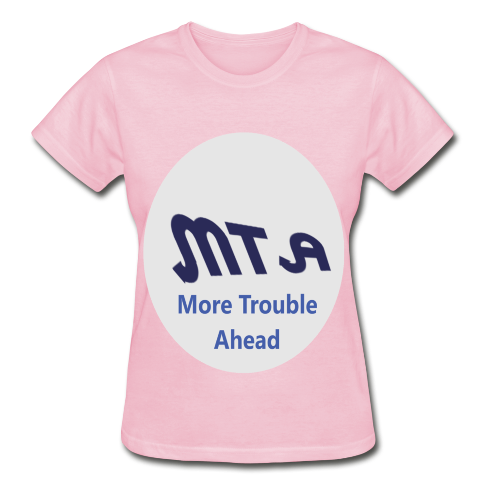 New York City Subway train funny Logo parody Gildan Ultra Cotton Ladies T-Shirt - light pink