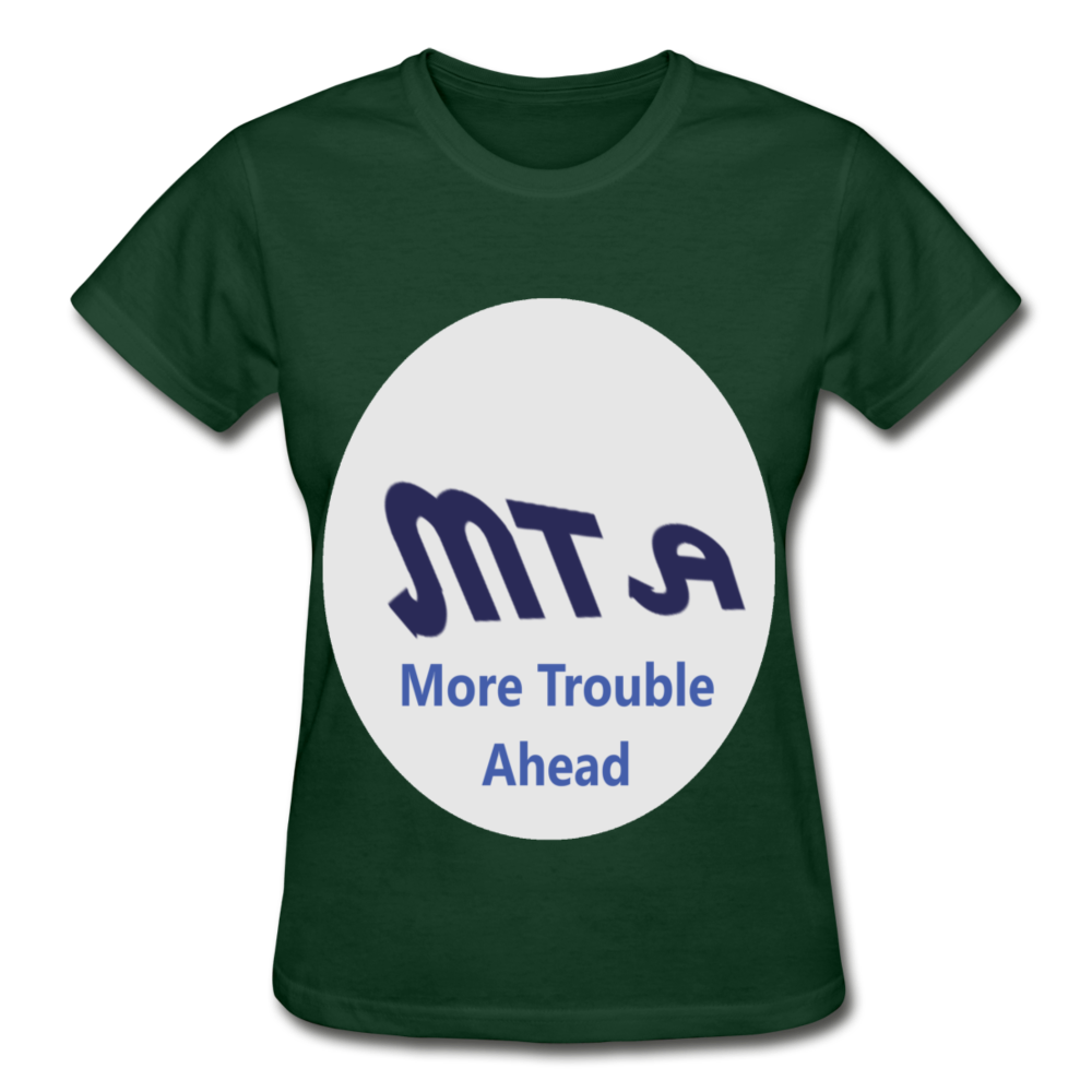 New York City Subway train funny Logo parody Gildan Ultra Cotton Ladies T-Shirt - forest green