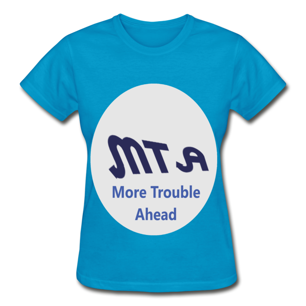 New York City Subway train funny Logo parody Gildan Ultra Cotton Ladies T-Shirt - turquoise