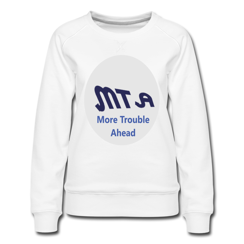 New York City Subway train funny Logo parody Women’s Premium Sweatshirt - white