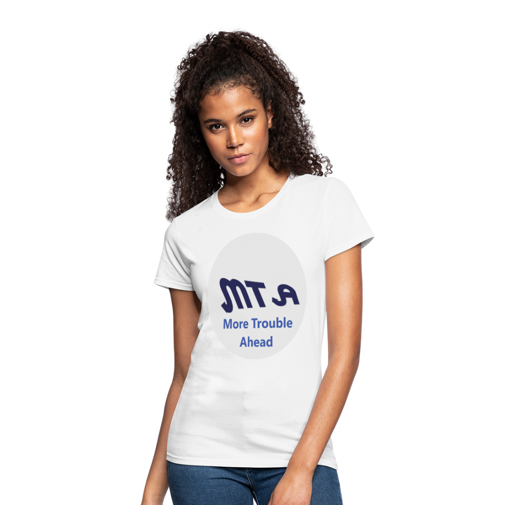 New York City Subway train funny Logo parody Women's Jersey T-Shirt - white